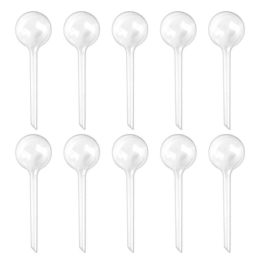 Plant Watering Globes Set of 10, Self Watering Bulbs for Indoor & Outdoor Plants, Plastic Automatic Water System (Clear, 10 Pack Large)