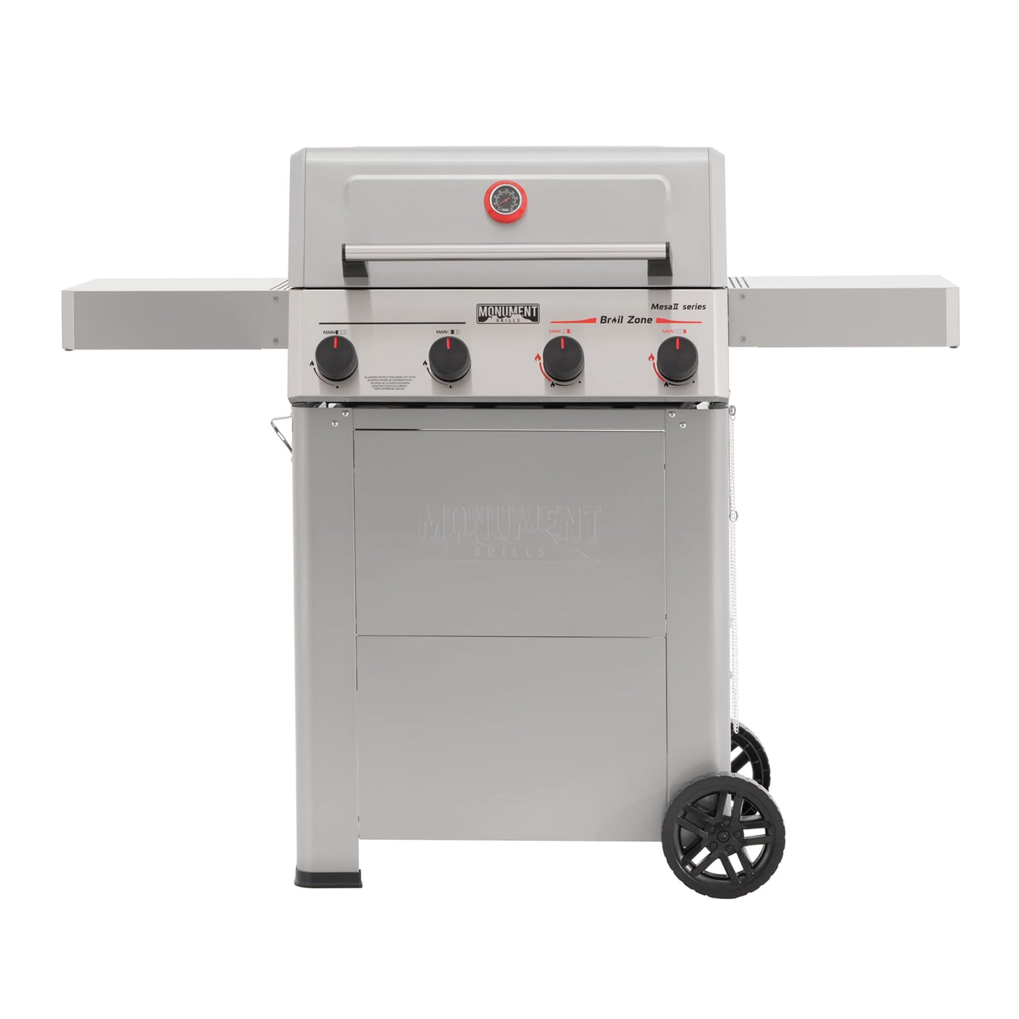 Monument Grills 4 Burner Propane Gas Grill with Advanced Broil Zone, Stainless Steel Outdoor Mesa 2 Barbecue Grill, Foldable Side Shelves, 500°F in 5 Mins, Assembles in 30 Minutes, Mesa II 410FBZ