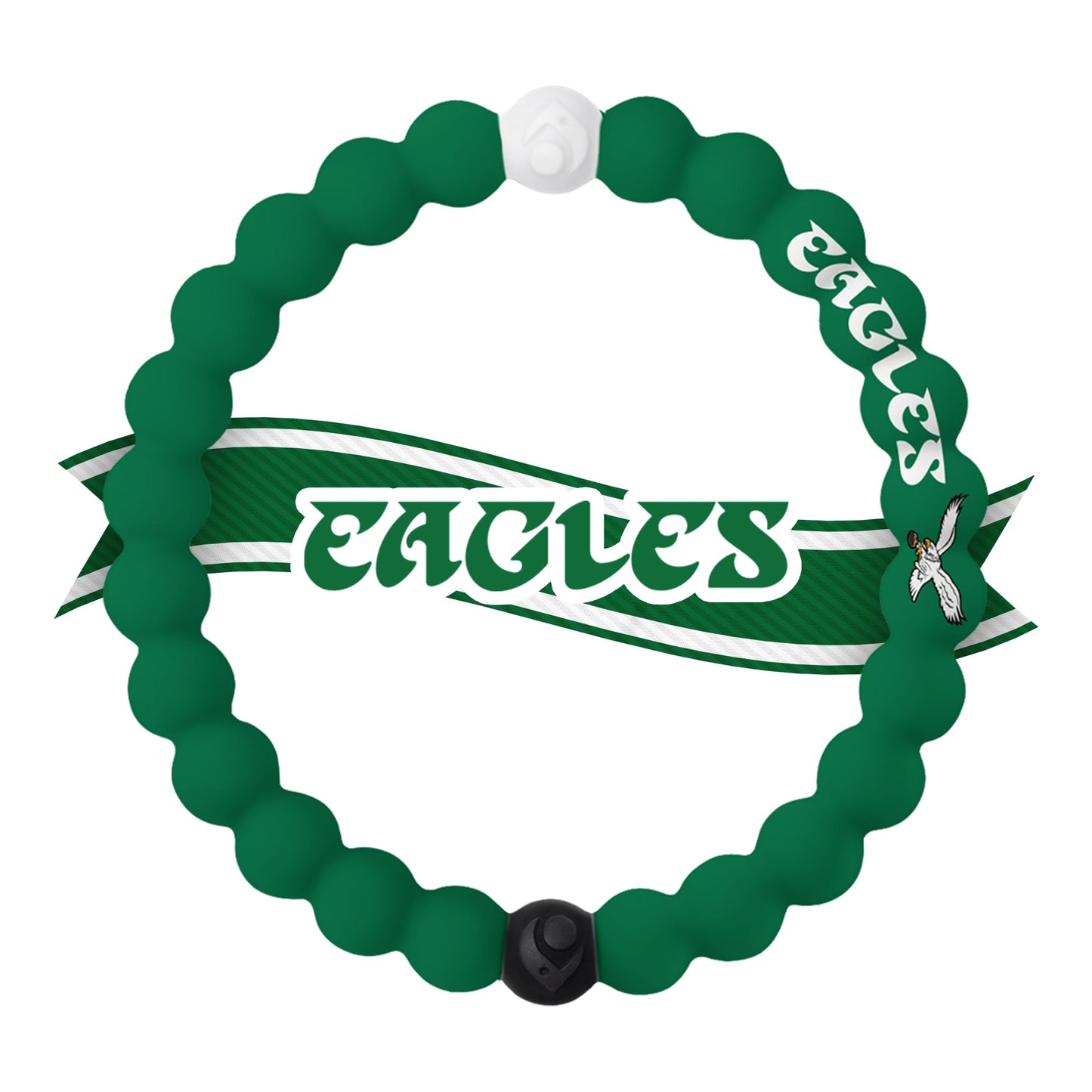 Lokai NFL Football Collection Silicone Beaded Bracelet, Philadelphia Eagles Retro Classic (Medium) - Beaded Bracelet for Women & Men, Silicone Jewelry Bracelet Slides-On for Comfortable Fit