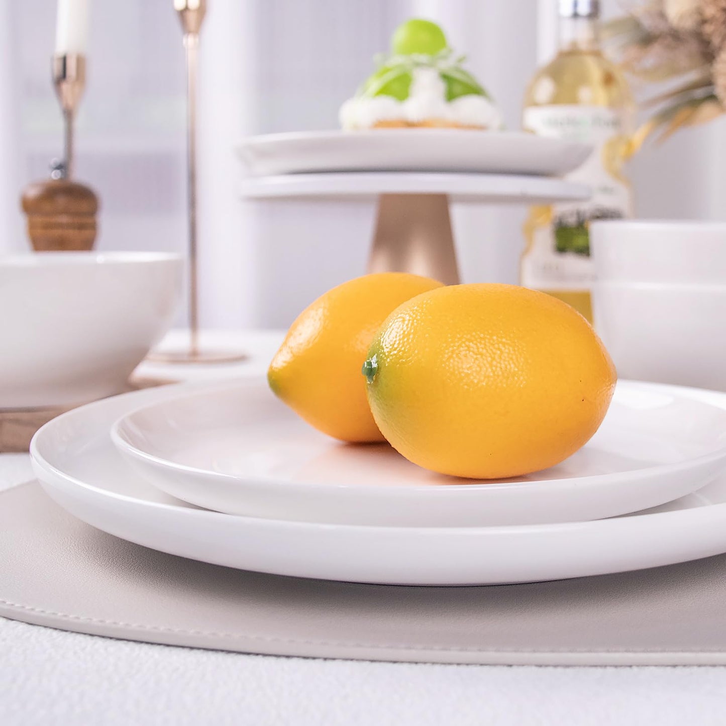 Anveena Dinnerware Set for 4, 12 Piece Plates and Bowls Set, White Porcelain Dish Set Microwave Safe Dishwasher Safe Chip Resistant for Everyday Dining