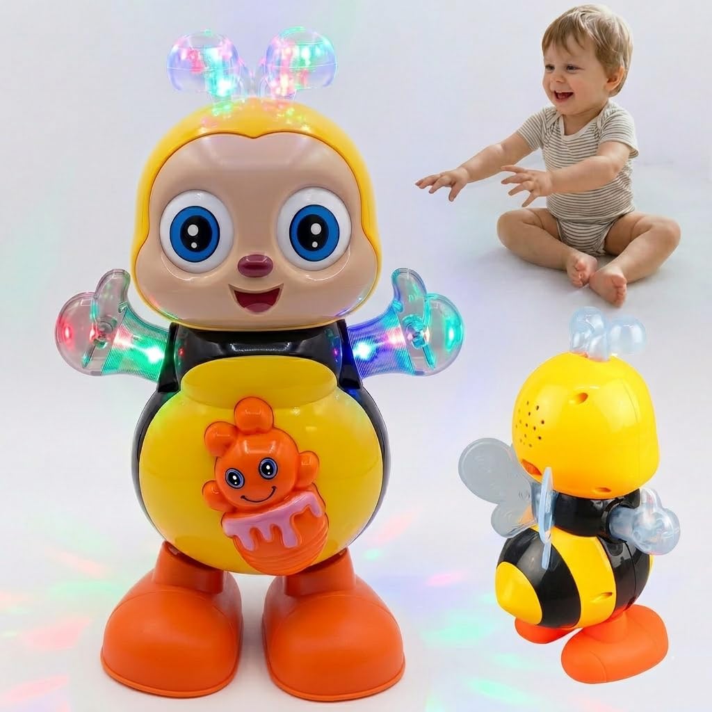 Dancing Bee Toy with Music & LED Lights - Abejita Chiquitita Interactive Walking Toy for Toddlers, Juguete de Abeja Bailarina para Niños, Sensory Learning Gift for Boys Girls 1 2 3+