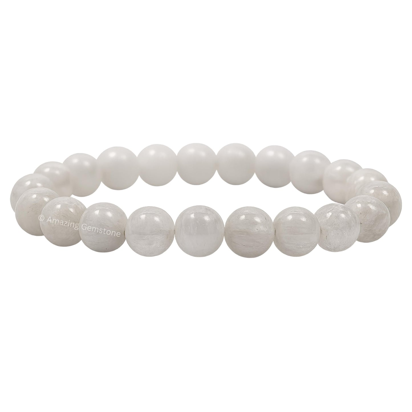 Amazing Gemstone Crystal Bracelet for Women Men's Gifts - Protection Healing Crystal Bracelet - 8mm Gemstone Beaded Stretchable Bracelet Pulseras Para Hombres Mujer Stocking Stuffers Mothers Day Gift (White Moonstone)