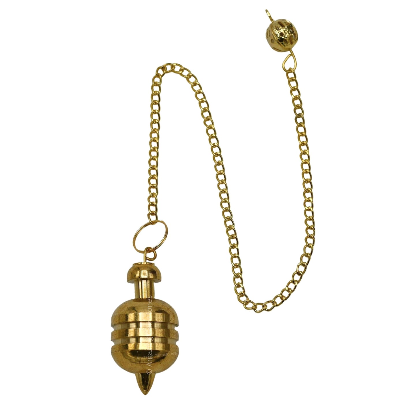 Amazing Gemstone Healing Metal Pendulums for Divination, Gold 2 Ring Drum Steel Copper Pendulum High Energy Pendulo de Bronce Pendulos de Mesa MP48
