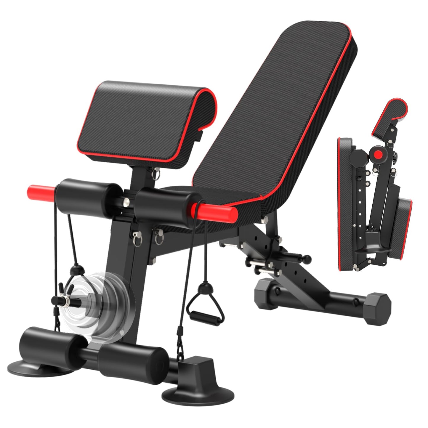 Adjustable Weight Bench,Utility Workout Bench Foldable Incline Decline Benches for Home Gym Full Body Workout,Load 330LBS