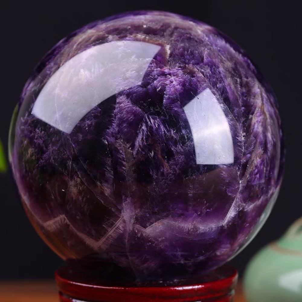 4-5cm/1.57-1.96inch Natural Amethyst Sphere Crystal Ball Hand Polished Decorative Sphere Healing Crystals Ball Healing Stone Crafts Fengshui Home Decoration Collect Gifts (40-50mm, Amethyst)