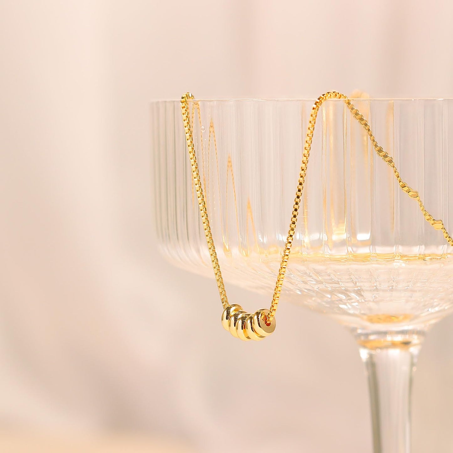 VRIUA Gold Necklace for Women 14k Gold Plated Dainty Gold Ball Chain Necklace Simple Jewelry Everyday for Women
