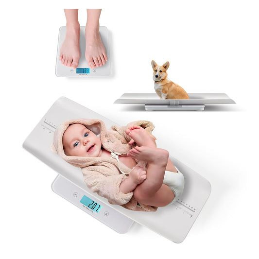 Joyofcife Baby Scale MAX 400lbs,Multifunctional Baby Weight Scale for Toddler, Children, Pet, Adult, Dogs Cats Weight Scale with Auto-Off,26.5-inch Height Measurement,3 Units,LED Screen