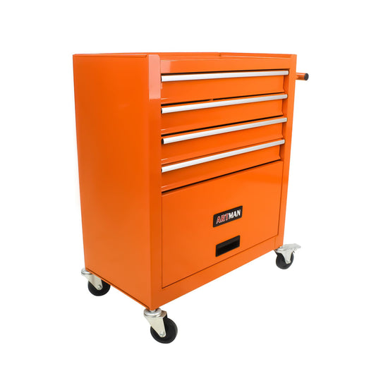 4-Drawer Heavy-Duty Rolling Tool Chest with Wheels, Steel Storage Organizer Cart with Handle, Metal Tool Cabinet for Garage, Workshop, and Repair Shop