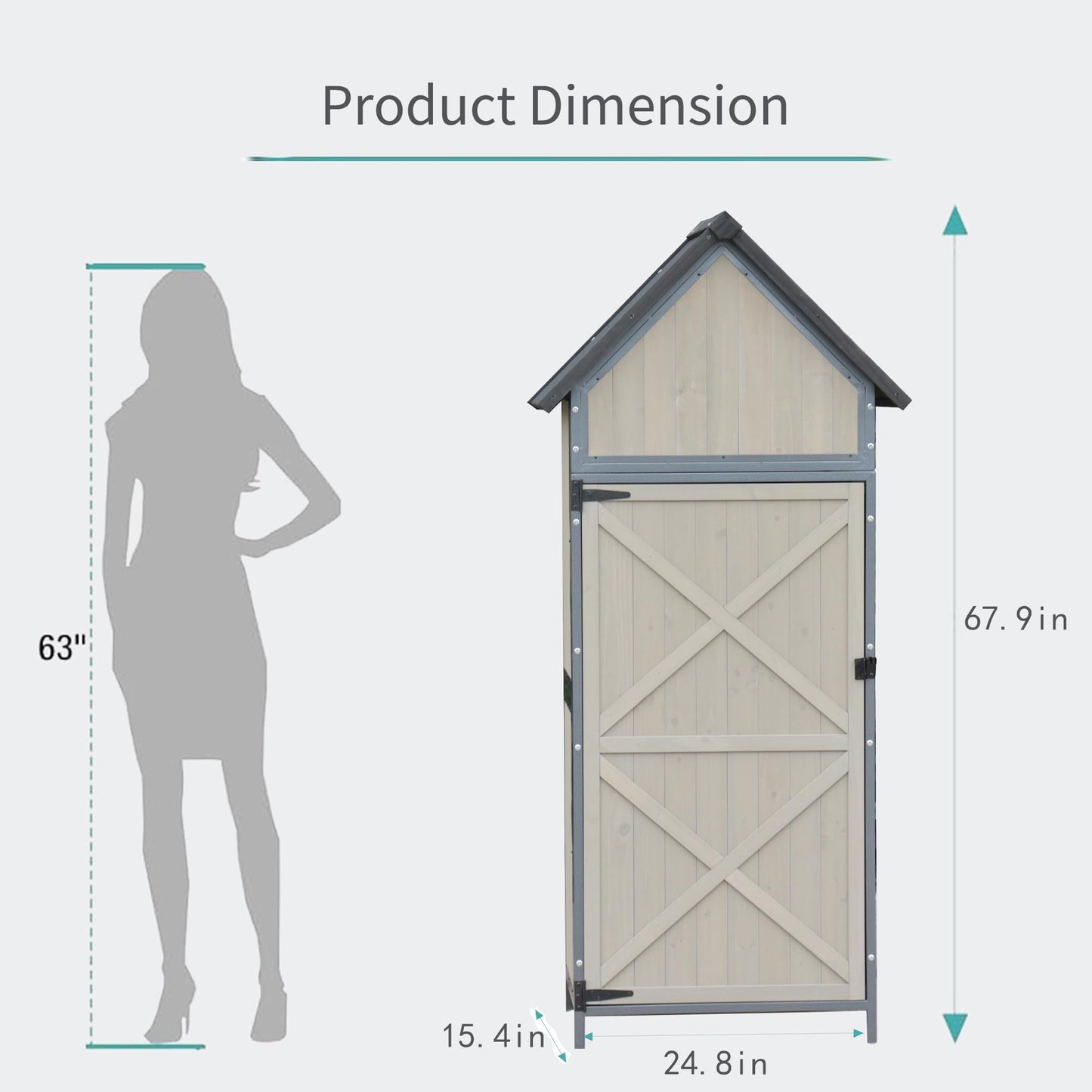 Outdoor Storage Sheds,Wooden Garden Shed with Metal Frame Structure and Adjustable Shelves,Large Capacity Storage Tool Cabinet Box for Backyard Garden Patio Lawn