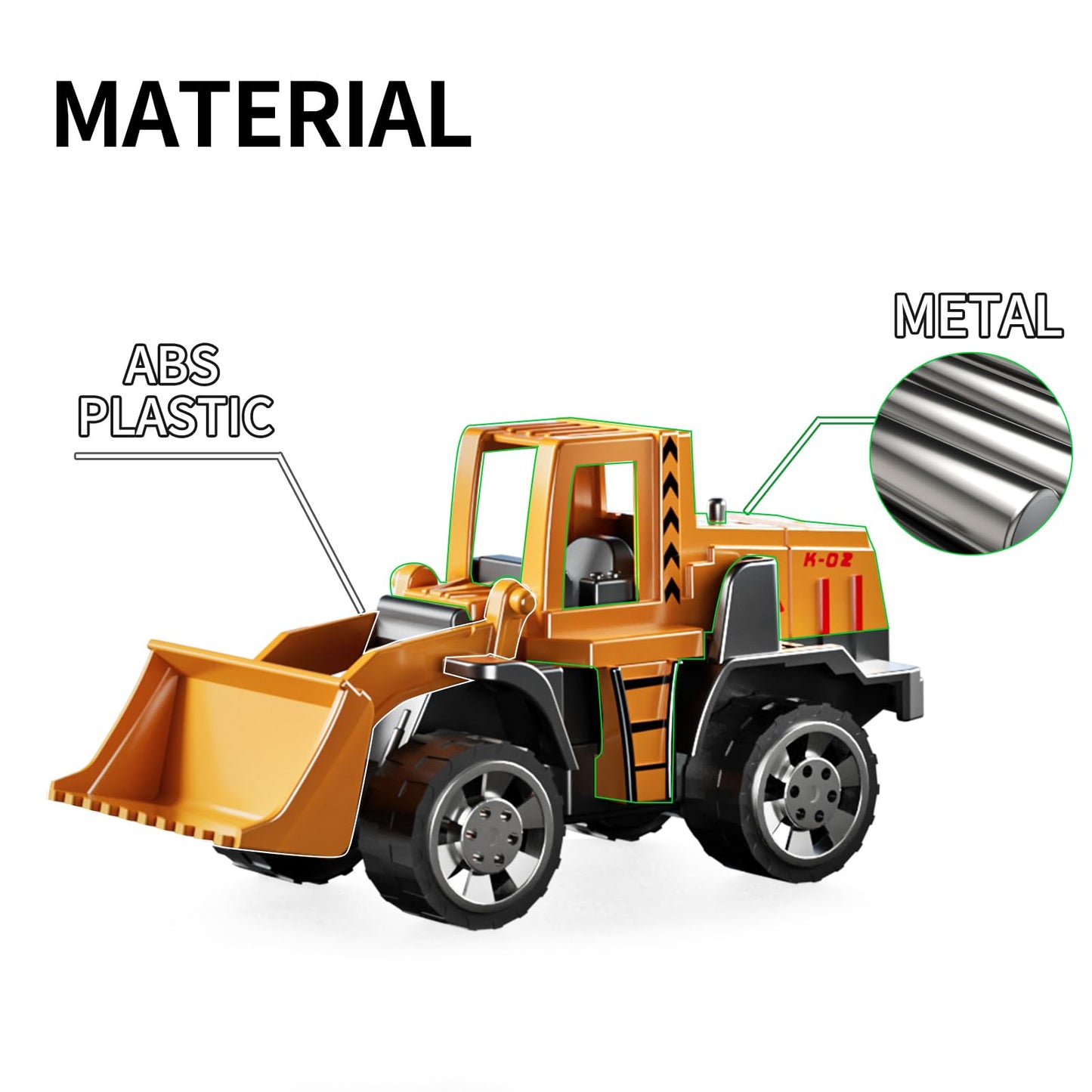TEMI Construction Truck Set with Play Mat, Carrier Truck Toys for Kids Toddlers, Die-Cast Metal Toy Car Set, Christmas Birthday Gift for Age 3 4 5 6 + Years Old Boys Girls
