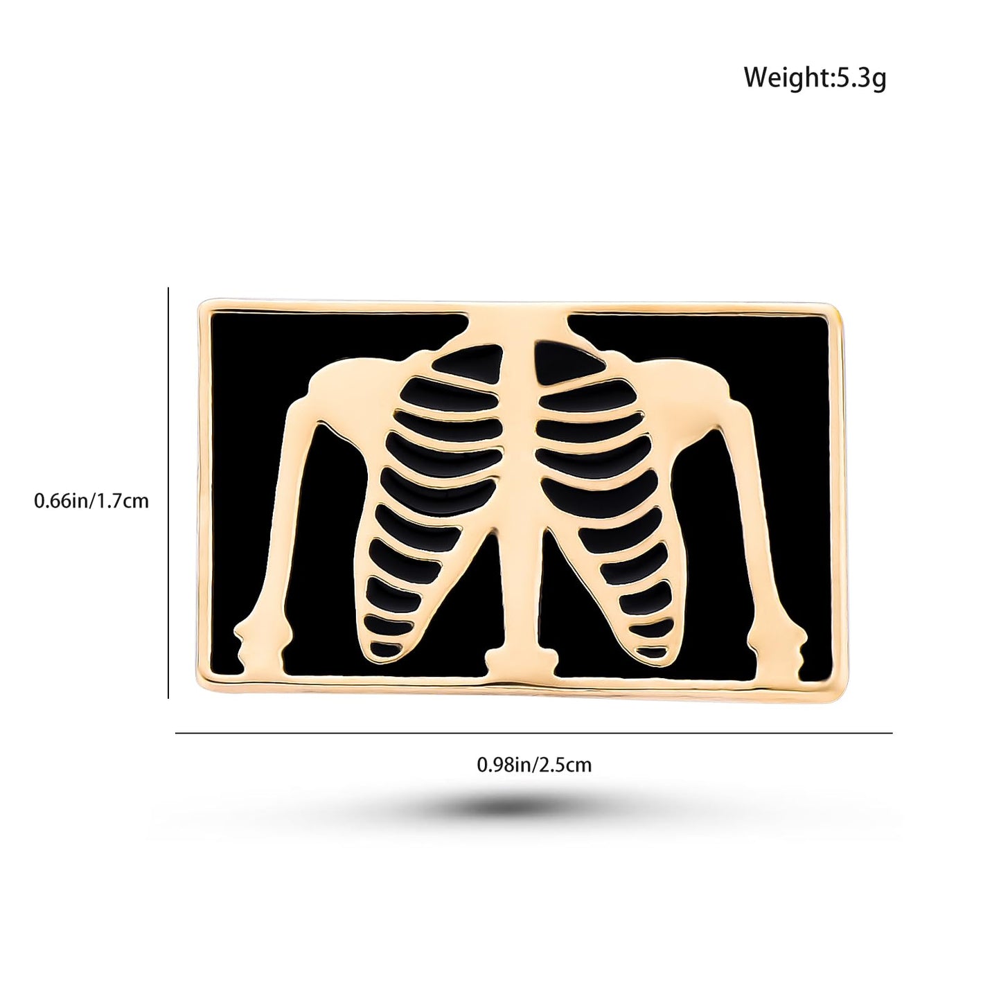 Dr's gift 14K Plated Golden Skeletal Anatomy Brooch Pin Backpack Lapel Badge Medical Jewelry for Anatomy Lovers Doctors Osteology Students Gifts