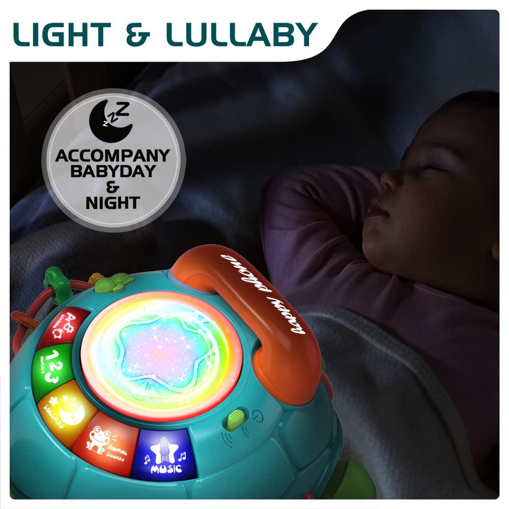 Baby Toys 6 to 12 Months, Musical Crawling Turtle Toys & Projector Rotating Light Up Toys, Early Learning Educational Toy with Light & Sound, Birthday Toy for Infant Toddler Boy Girl 7 8 9 10 11 month