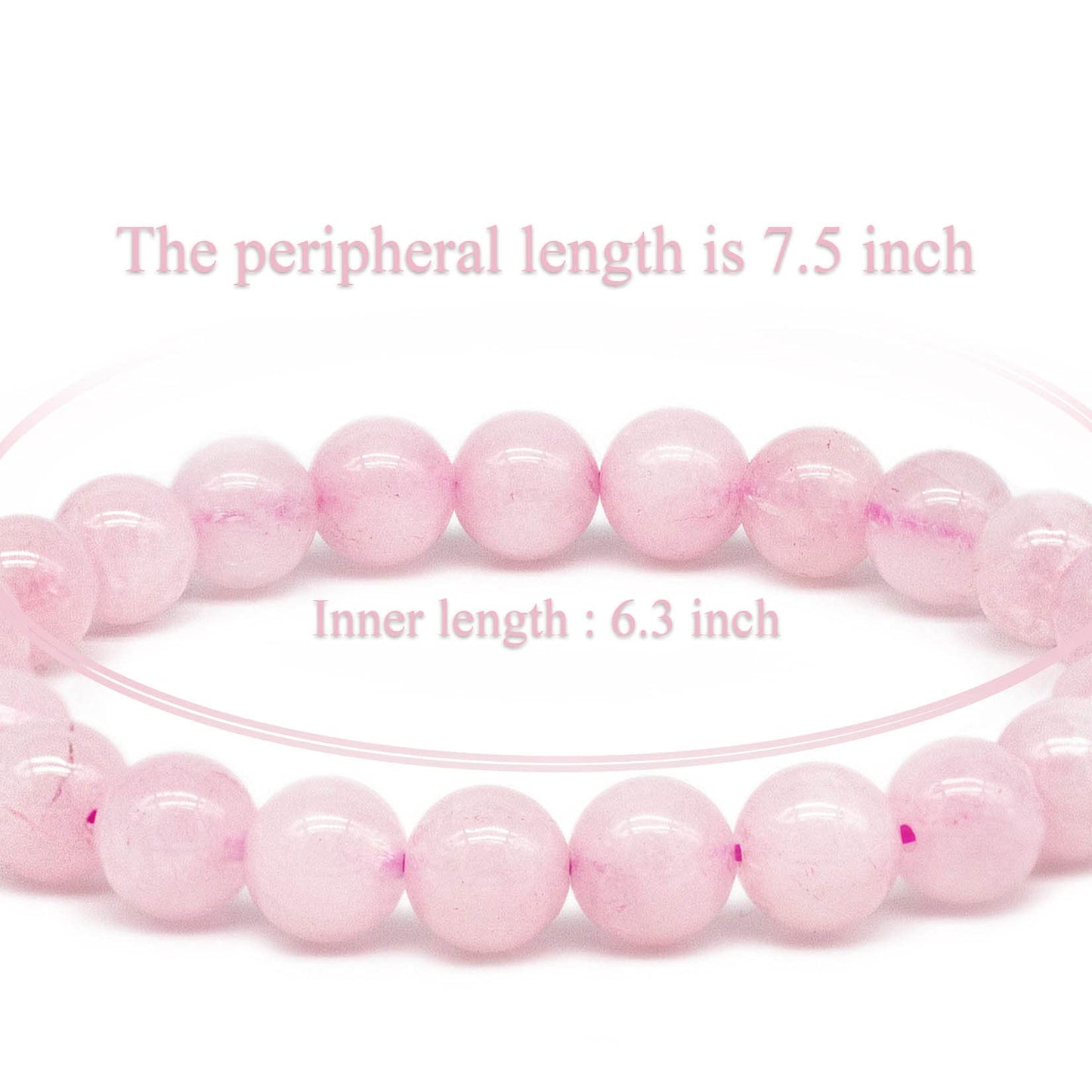 DAZCOLO 8mm Natural Gemstone Stretch Bracelet, Handmade Unisex Crystal Bracelets for Meditation, Yoga, Spiritual Healing & Positive Energy (Rose Quartz)