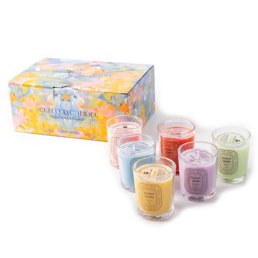 6 Pack Scented Candles Gift Set for Women, 6 Assorted Fragrances Soy Wax Aromatherapy Candles for Home Bath, Mini Stress Relief Candles for Birthday Mother's Thanksgiving Day with Shockproof Gift Box
