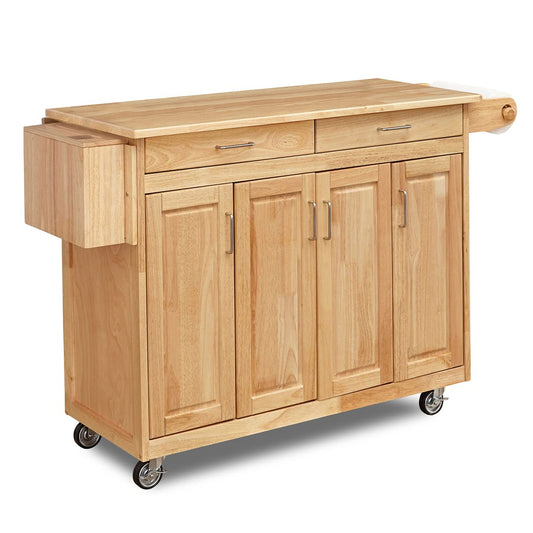 Homestyles General Line Natural Mobile Kitchen Cart, 54"W