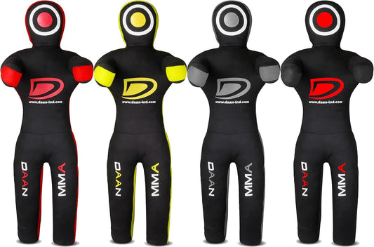 DAAN Grappling Dummy, Un-Filled Grappling Dummy Wrestling Dummy Jiu Jitsu Dummy for BJJ MMA Judo Karate Training Adult Kids and Youth Practice Tackling Dummies (Black, 6ft 180cm)