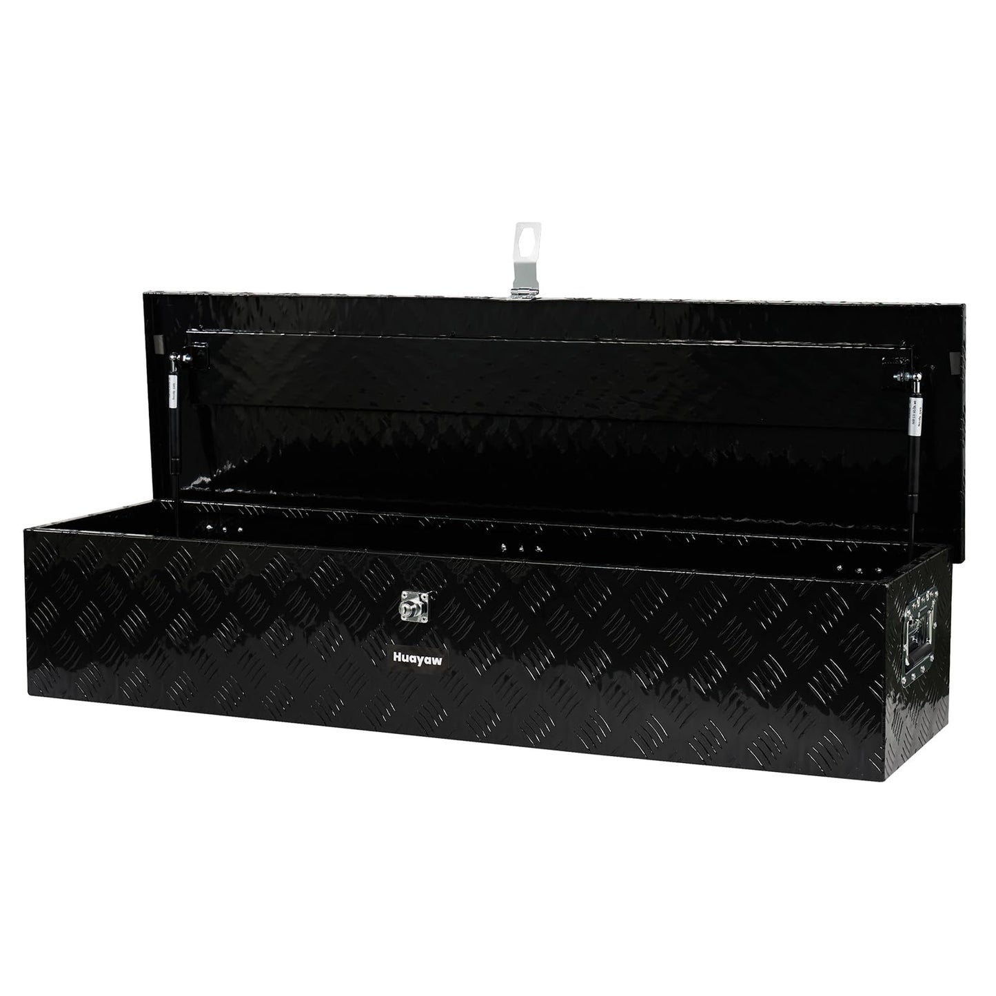 Aluminum Truck Tool Box, Heavy Duty Waterproof Truck Storage Organizer, Pickup Truck Bed RV Trailer with Side Handle, Lock and Keys (Black, 49-INCH)