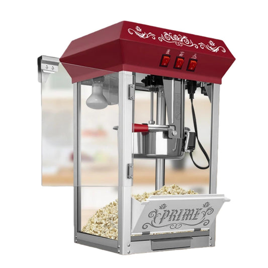Trygoal Commercial Popcorn Machine, 12 Oz Kettle, 800W Countertop Popcorn Maker with Tempered Glass & Warming Deck, Tabletop Pop Corn Popper for Home Theaters, Birthday Parties, School Events, Red
