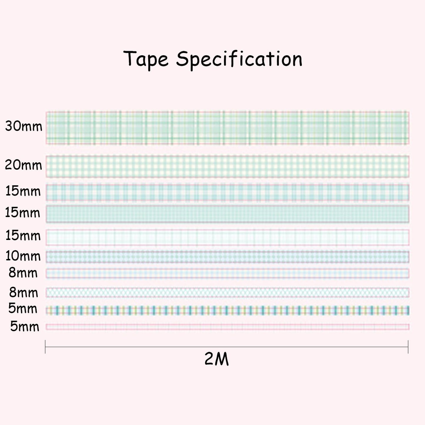 GINCEVHY Lattice Washi Tape Set, 100 Rolls Masking Tape, 5/8/10/15/20/30mm Wide 6.56ft Long/Roll Aesthetic Decorative Tape, Scrapbooking Bullet Journal Supplies, Gifts for Girls Boys