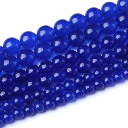 45PCS 8MM Natural Blue Chalcedony Stone Beads Energy Healing Beads for DIY Jewelry Bracelet Necklace Making for Jewelry Making15Inch