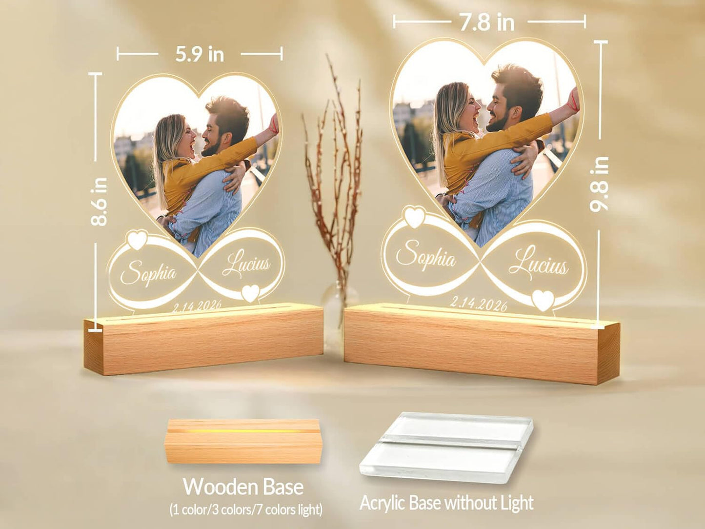 KoxSmar Custom Picture Frames, Personalized Photo Frame, Customized Picture Frames, Personalized Anniversary Photo Gifts for Women Men Her Him, Mothers Day Gifts for Mom Dad Baby Kid Family Pet