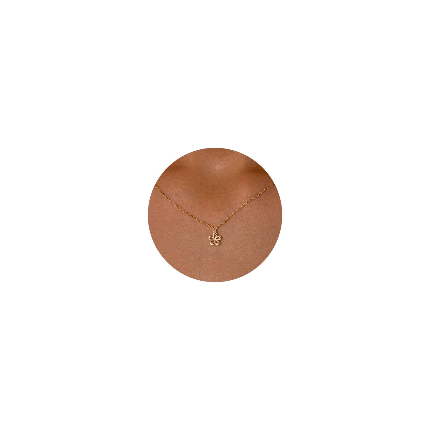 GUOKE Flower Necklace - 14K Gold Plated Dainty Gold Necklace Simple Jewelry for Women