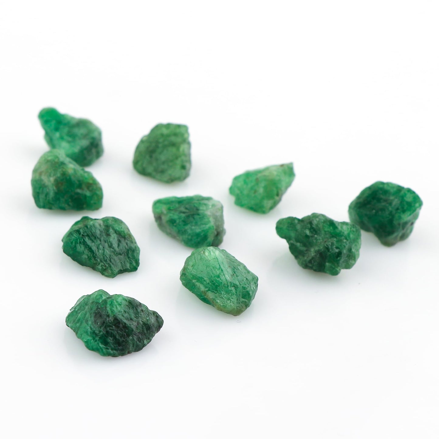CRYSTALIS 10pcs Natural Big Tsavorite Garnet Loose Gemstone Wholesale Bulk Rough Jewelry Making Supply, Chakra & Healing Raw Stones, Wire Wrapping, DIY, Gem Collection [10-15mm]