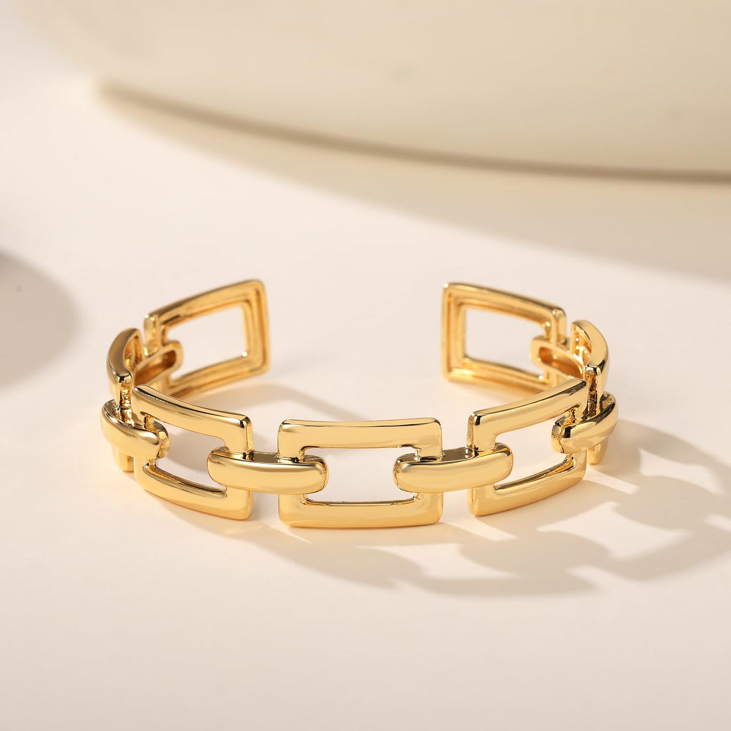 zocare Gold Cuff Bracelets for Women Adjustable Bracelet Chunky Rectangle Bangles Bracelet Vintage Open Cuff Bracelet for Women Chrismas Jewelry