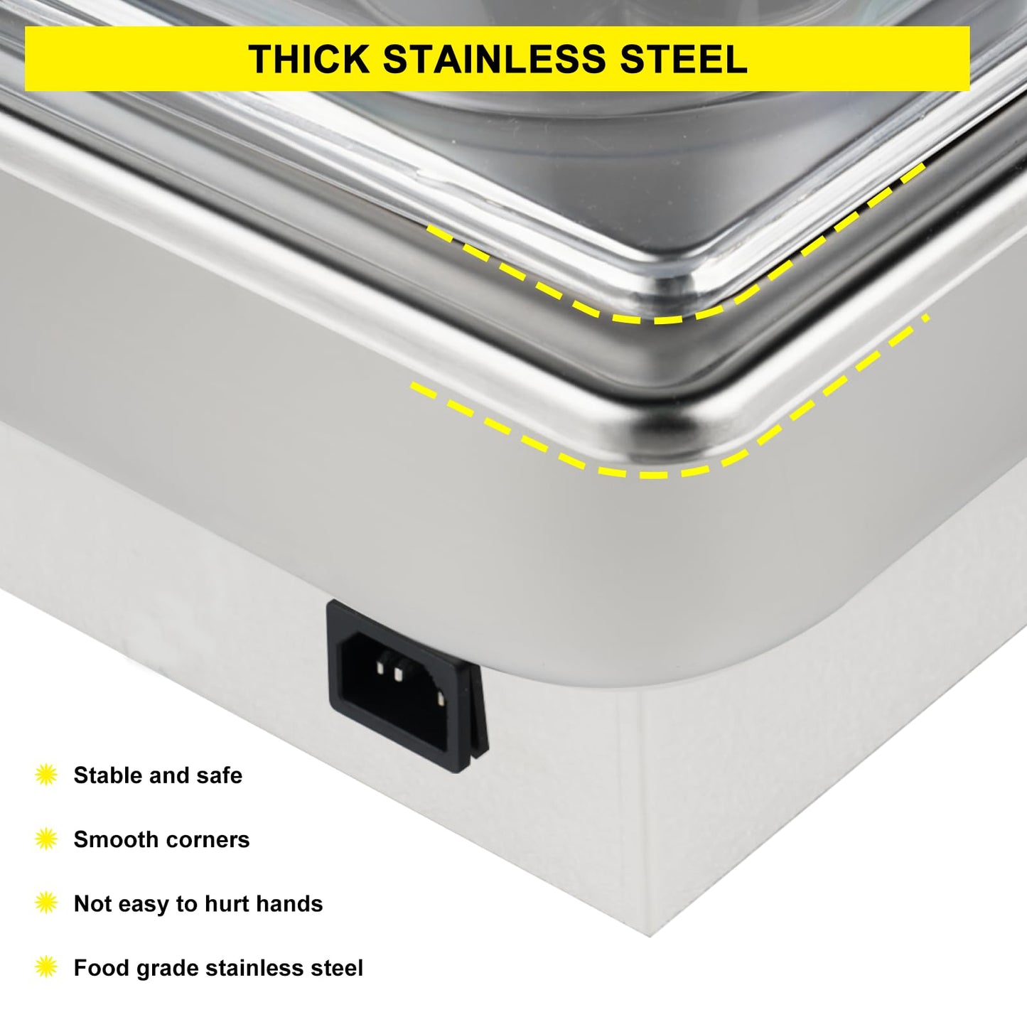 YMJOINMX Roll Top Chef Chafing Dish Buffet Set 2 Pan Food Warmer Buffet Servers and Warmers Digital Display Temperature Warming Tray Bain Marie Food Warmer for Parties Commercial Food Steam Table