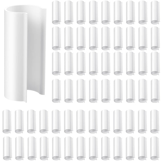 Jetec 64 Pieces PVC Pipe Clips Pool Cover Clamps for Above Ground Pools for Greenhouses, Row Covers, Shelters, Bird Protection, 2.4 Inches Long(1/2 Inch,White)