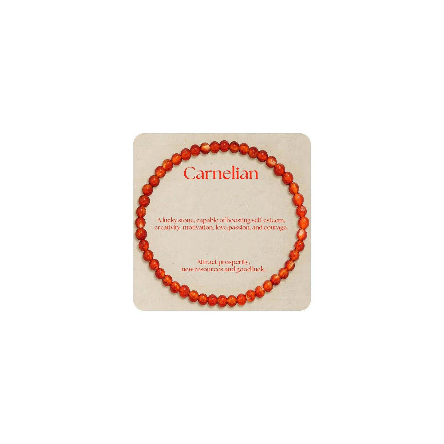 Treasure Bender Red Beaded Protection Bracelet for Women Men, Attract Good Luck and Prosperity, Natural Gemstone Healing Crystals Bracelet Jewelry Gifts for Women Men (Carnelian)