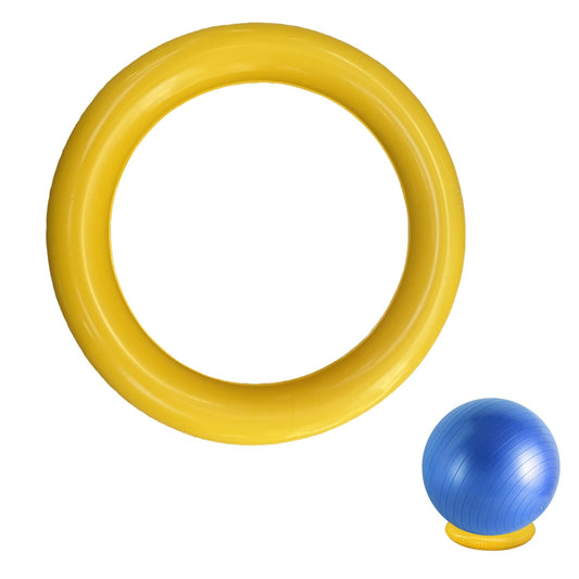 Yoga Ball - Base, Non slip Stability, PVC, Suitable for Home Gyms, Offices, Improving Back Pain, Providing Balance, (Yellow, 1PCS, One Size)