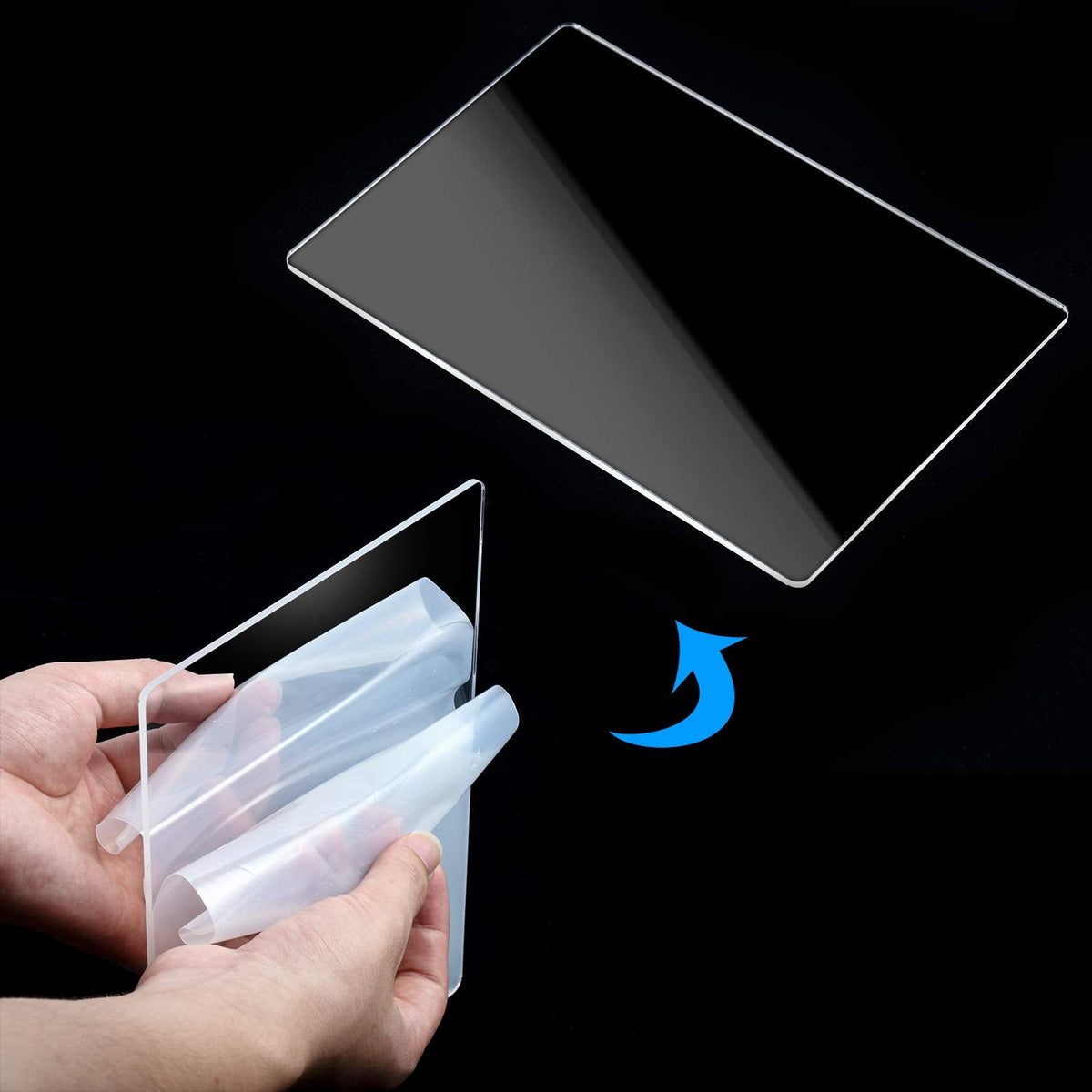 Blulu 4 Pieces Transparent Acrylic Cutting Pads, 8.7x6.1x0.1 Inch Die Cutting Plates for Small Die-Cutting Machines, Embossing Craft Pads for DIY Scrapbooking Card Making (8.7 x 6.1 Inch)