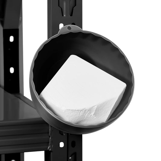 SiliFine Gym Chalk Bowl Magnetic Weightlifting Chalk Holder Workout Bucket Chalks Blocks for Weightlifting Multi Position Storage Bowl Container Accessory, Curved Magnetic Nuts and Bolts Tray(Black)