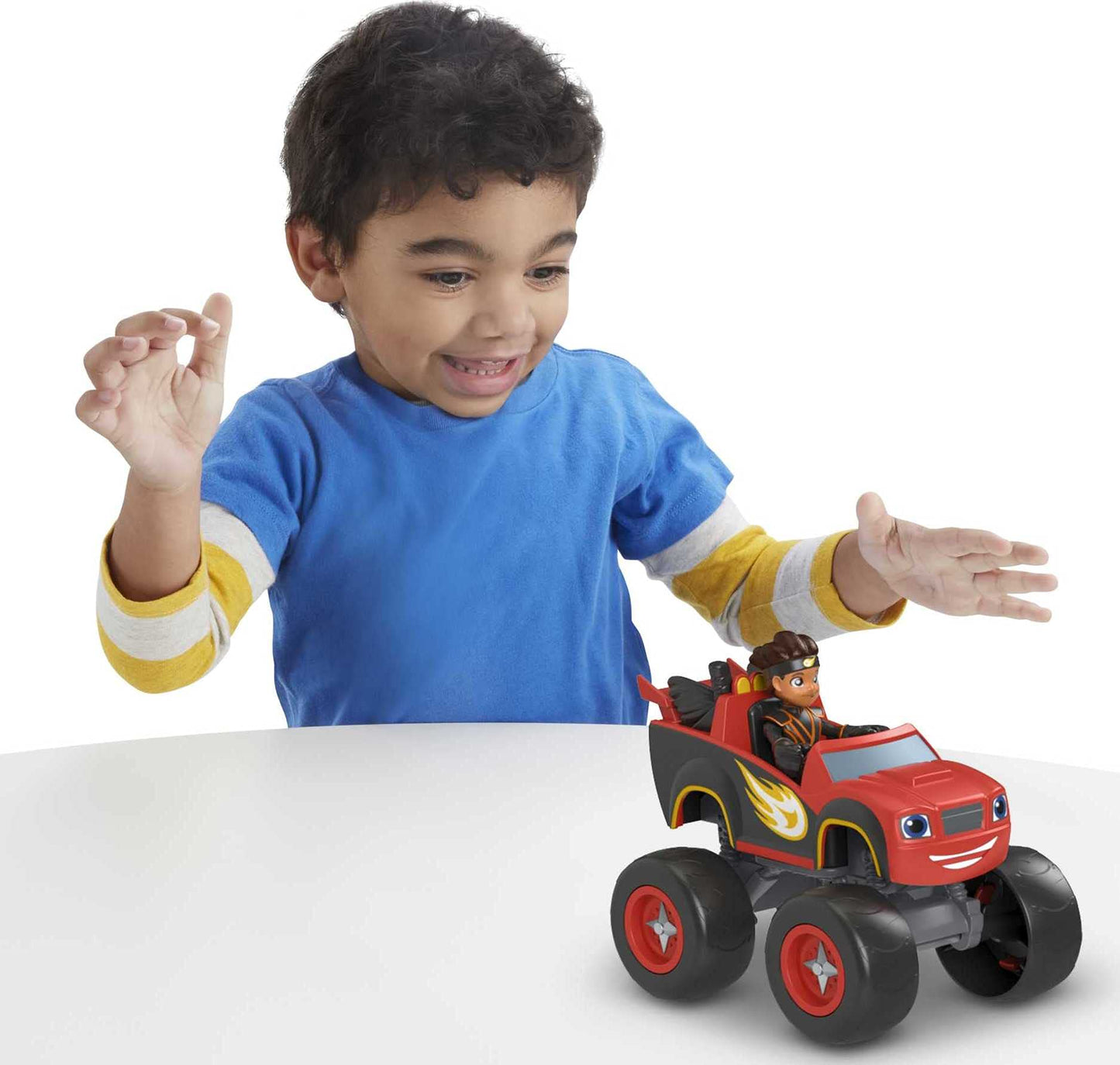 Fisher-Price Blaze and the Monster Machines Toy Truck & Figure Set, Ninja Blaze & AJ, Preschool Racing Play Ages 3+ Years