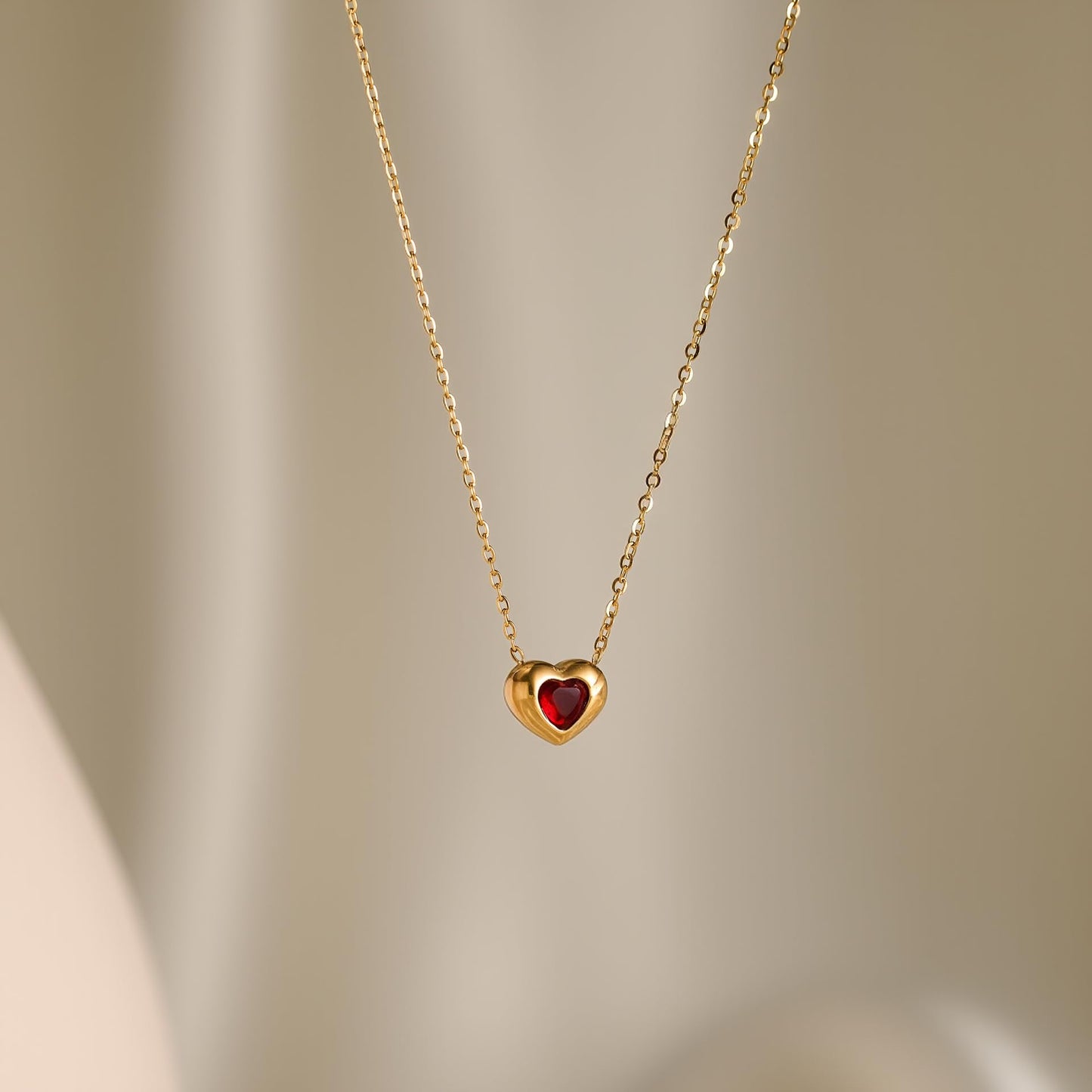 18k Gold Plated Heart Necklace for Women, Adjustable 18-20 Inch Love Heart Pendant Choker, Elegant Gift for Valentine's Day, Anniversary, Birthday for Her, Girlfriend, Wife (Romantic Diamond-accented)