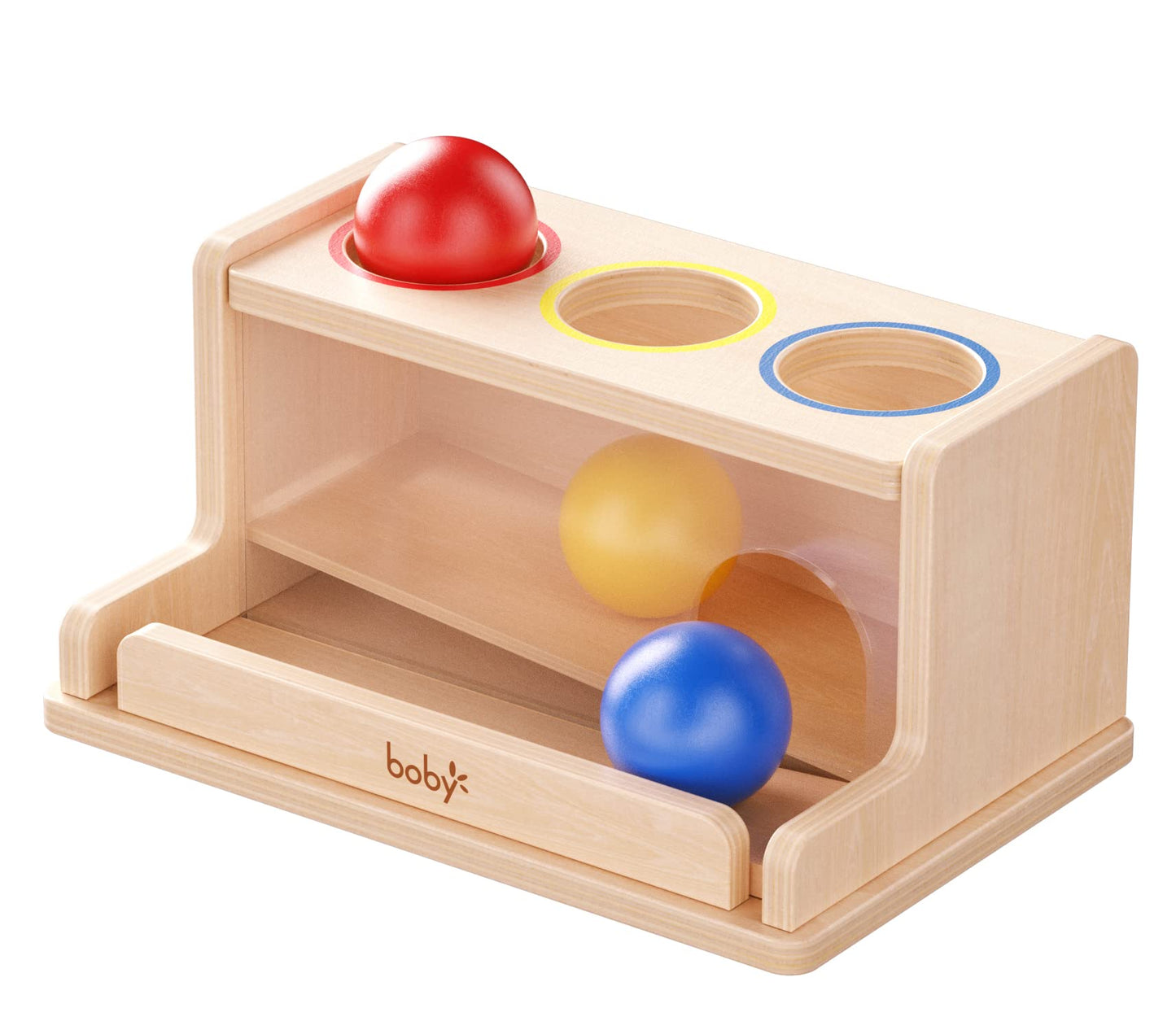 Dailyfunn Montessori Toys Object Permanence Box, Ball Tracker Drop Push Toy for Boy Girl Baby Toddler Kid Preschooler 1-3 Years Old