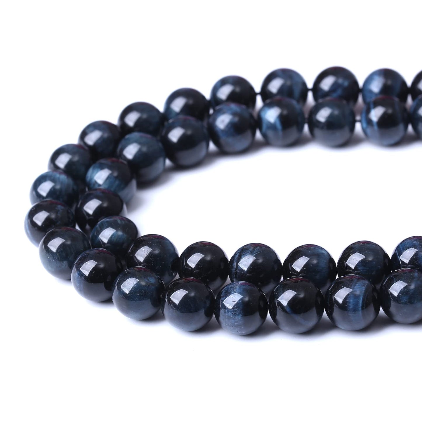 45PCS 8MM AAA Blue Black Tiger Eye Stone Beads Natural Gemstone Bead Crystal Healing Energy Jewelry Making DIY 15 inches
