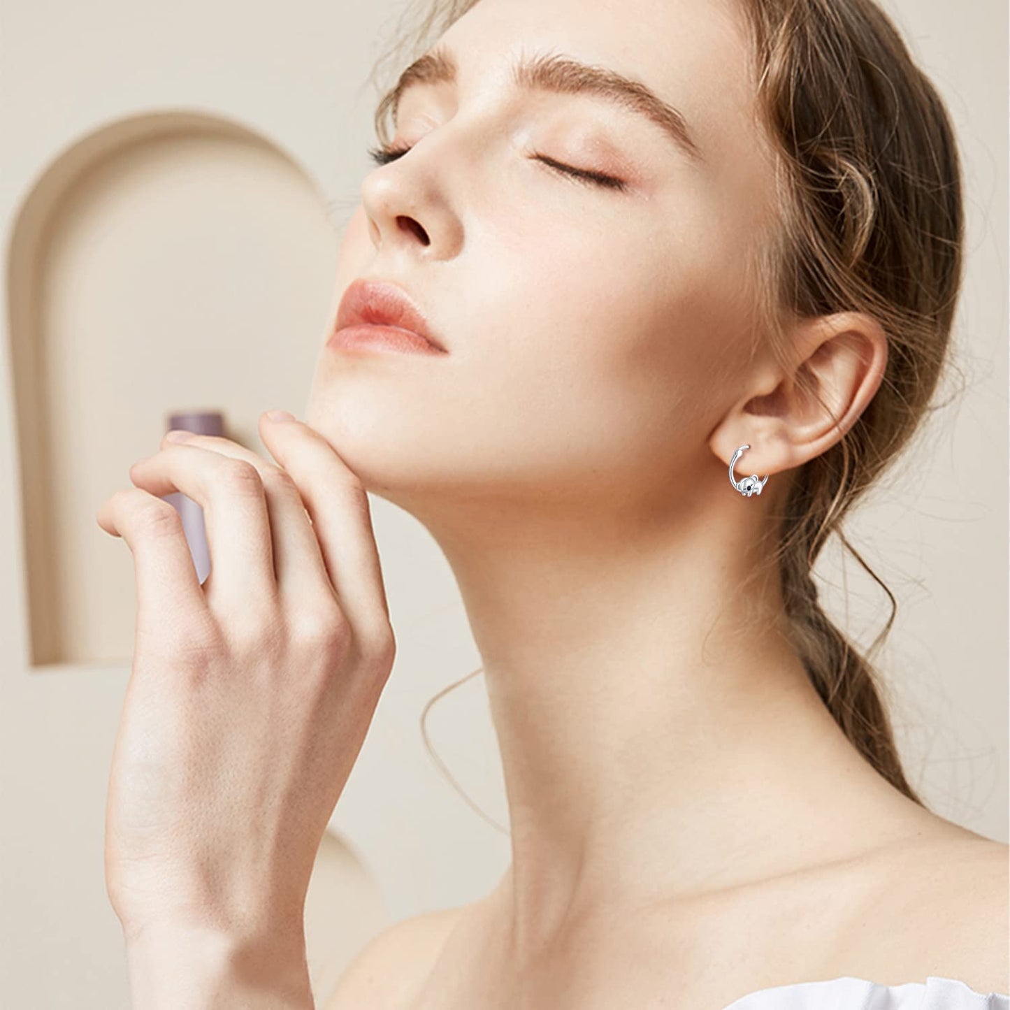 Koala Hoop Earrings for Women Girls Sterling Silver Small Animal Huggie Hoop Earrings for Sensitive Ears Koala Jewelry Graduation Gifts for Daughter Her