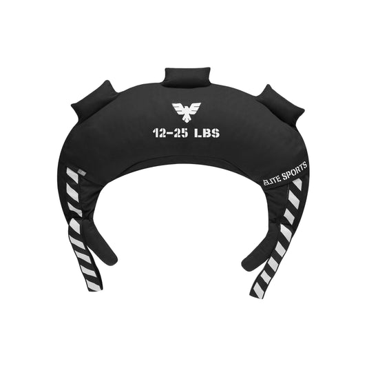 Elite Sports Bulgarian Canvas Bag Fitness Canvas MMA Gym Cross Training Sandbag (Black, 25 LBS) - UNFILLED
