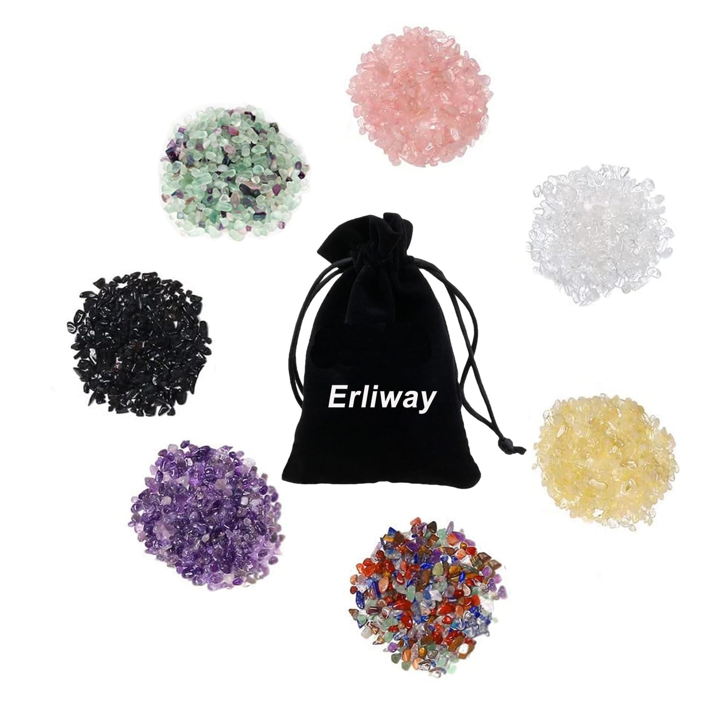 Natural Amethyst Tumbled Chips Crushed Crystal Stone, 7-9mm Polished Healing Crystal Chips Healing Reiki Crystal Jewelry Making Home Decoration