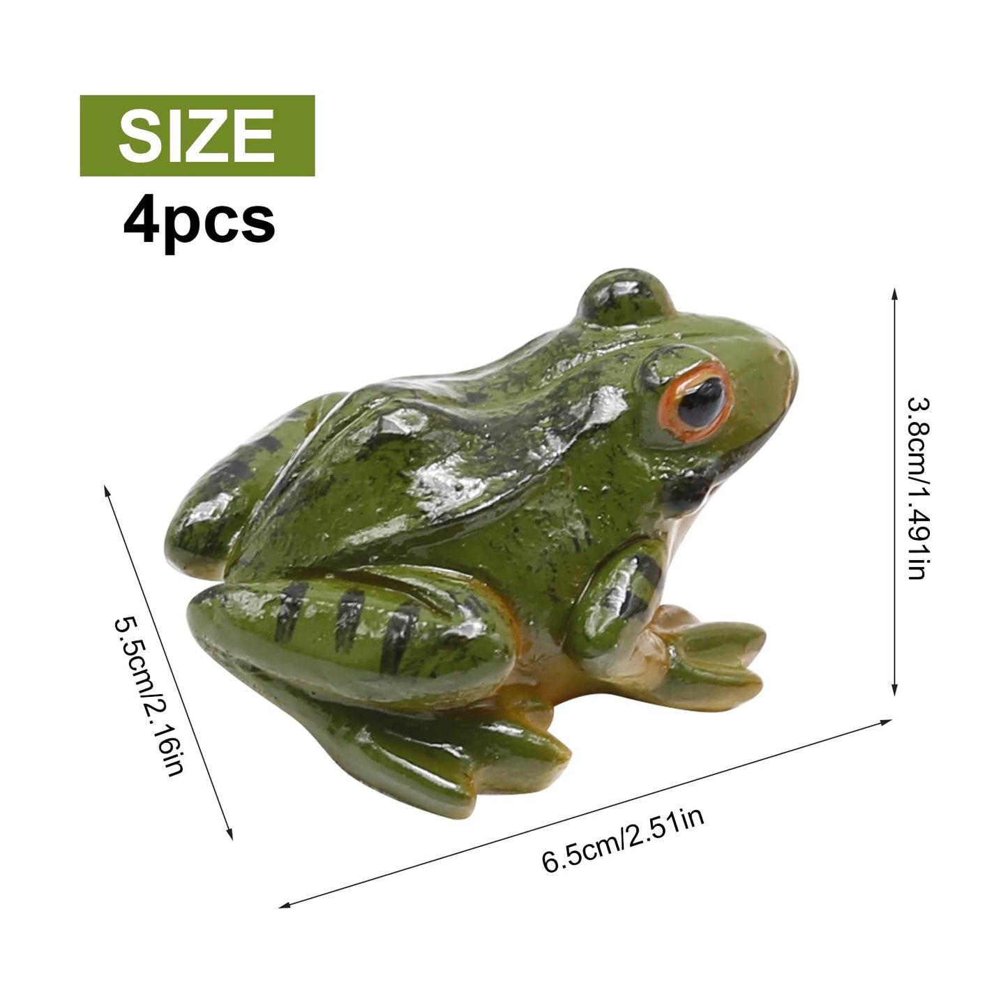 Aynaxcol 4 Pcs Garden Frog Figurine, Miniature Frog Figurines, Small Resin Realistic Frogs Statue for Fairy Garden Fish Tank Terrarium Decor