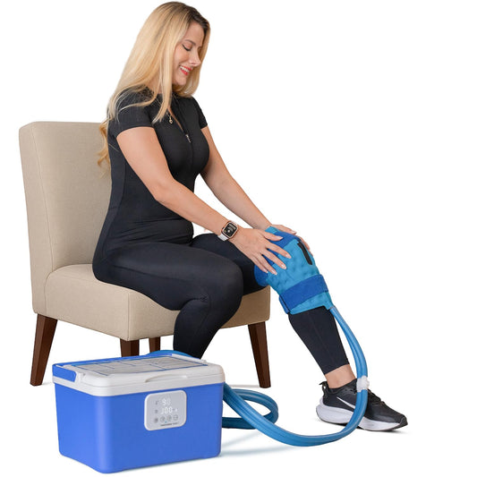 Ice Machine for Knee After Surgery – Game Ready Ice Therapy System with 12QT Cooler, 4 Flow Speeds, Quiet Operation & Adjustable Timing – Cold Therapy Machine for Knee Replacement & Pain Relief
