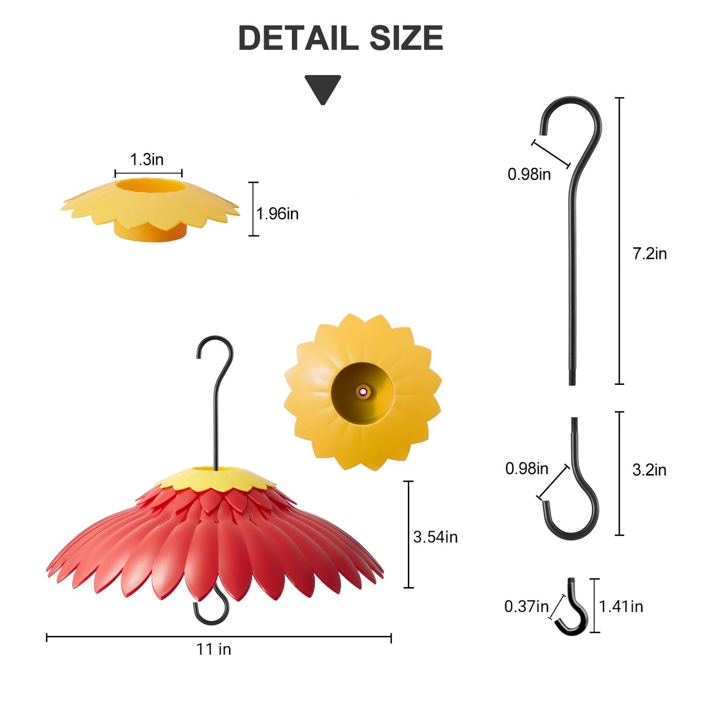 Beserie Bird Feeder Rain Cover Red Dome Baffle for Hummingbird Weather Guard Protective Feeders from Rain and Sun Built-in Moat 11inch Dceor Backyard
