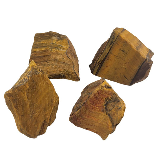 3-5Pcs Tiger's Eye Natural Raw Crystals 1''-2'' Rough Stones Rocks for Tumbling Polishing Cabbing Gemstones Crystals and Healing Stones for Wicca Reiki,Fountian Rocks for Decorations (Tiger's Eye)