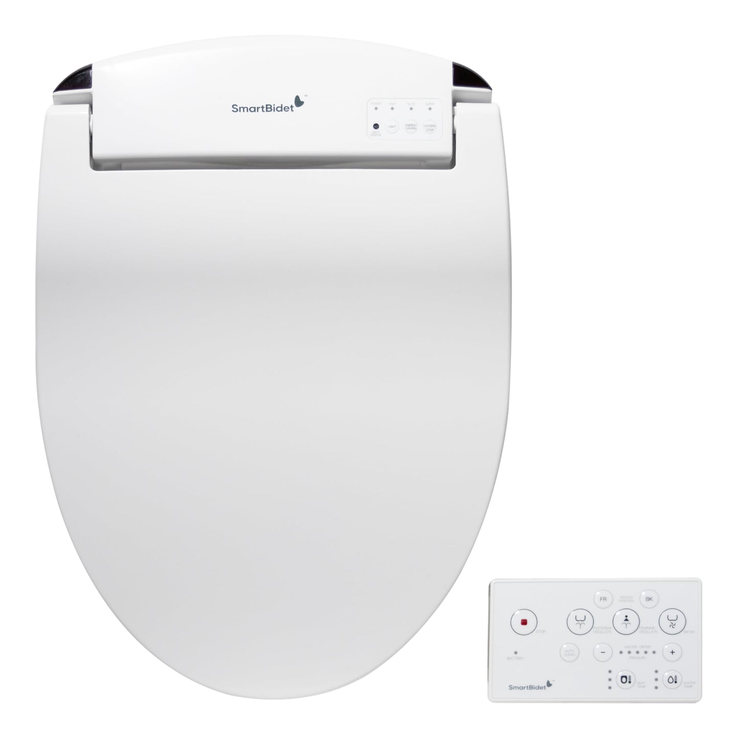 SmartBidet® SB-2400 Advanced Electric Smart Bidet Slim Profile Seat in Elongated White with Remote Control, LED Night Light, Stainless Steel Nozzle, Heated Seat, Warm Dryer