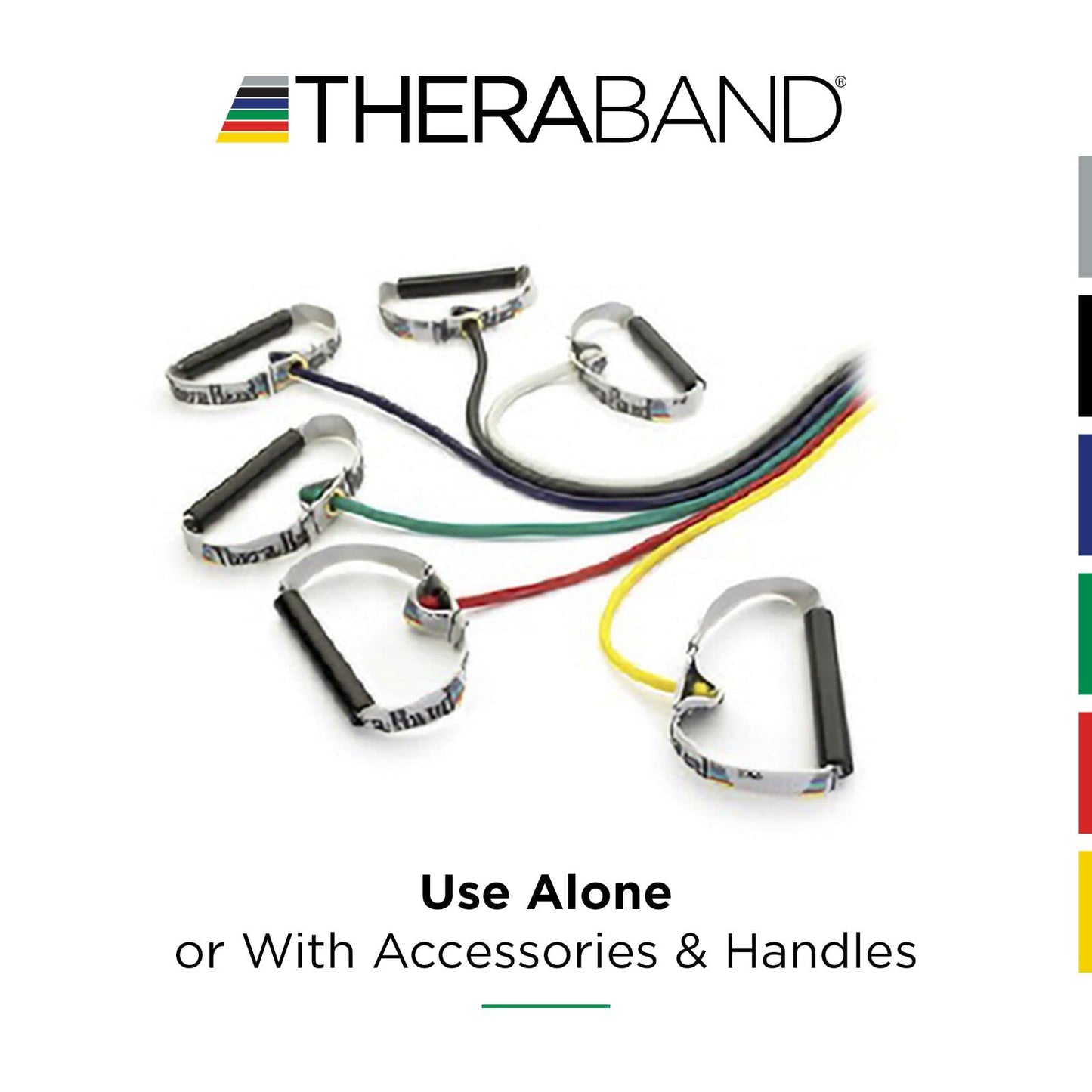 THERABAND Resistance Tubes, Professional Latex Elastic Tubing with Hard Handles, Full Body Exercise, Physical Therapy, Lower Pilates, At-Home Workouts, & Rehab, 48 Inch, Red, Medium, Beginner Level 2