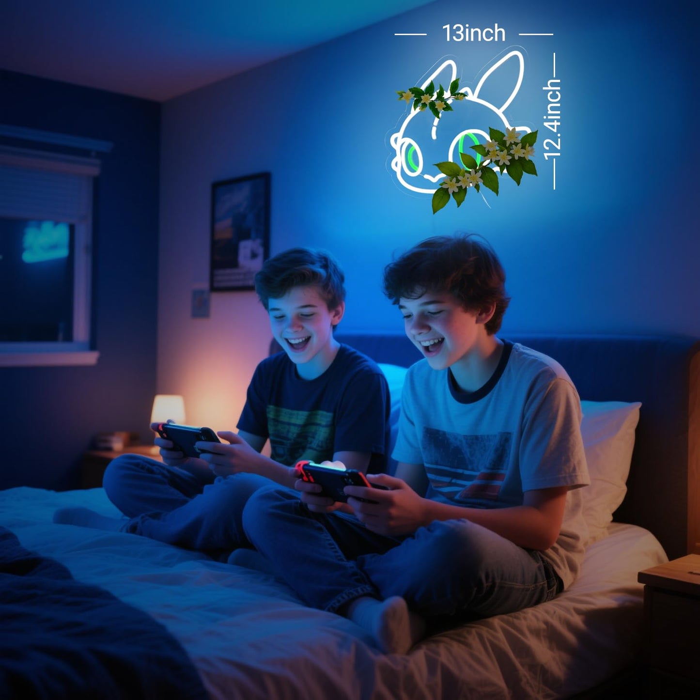 KAQRI Dragon Neon Sign, LED Light for Wall Decor, Fantasy Bedroom Decor for Kids & Gamers, 13" x 12.4", Dimmable USB Powered, White Green(plants not included)