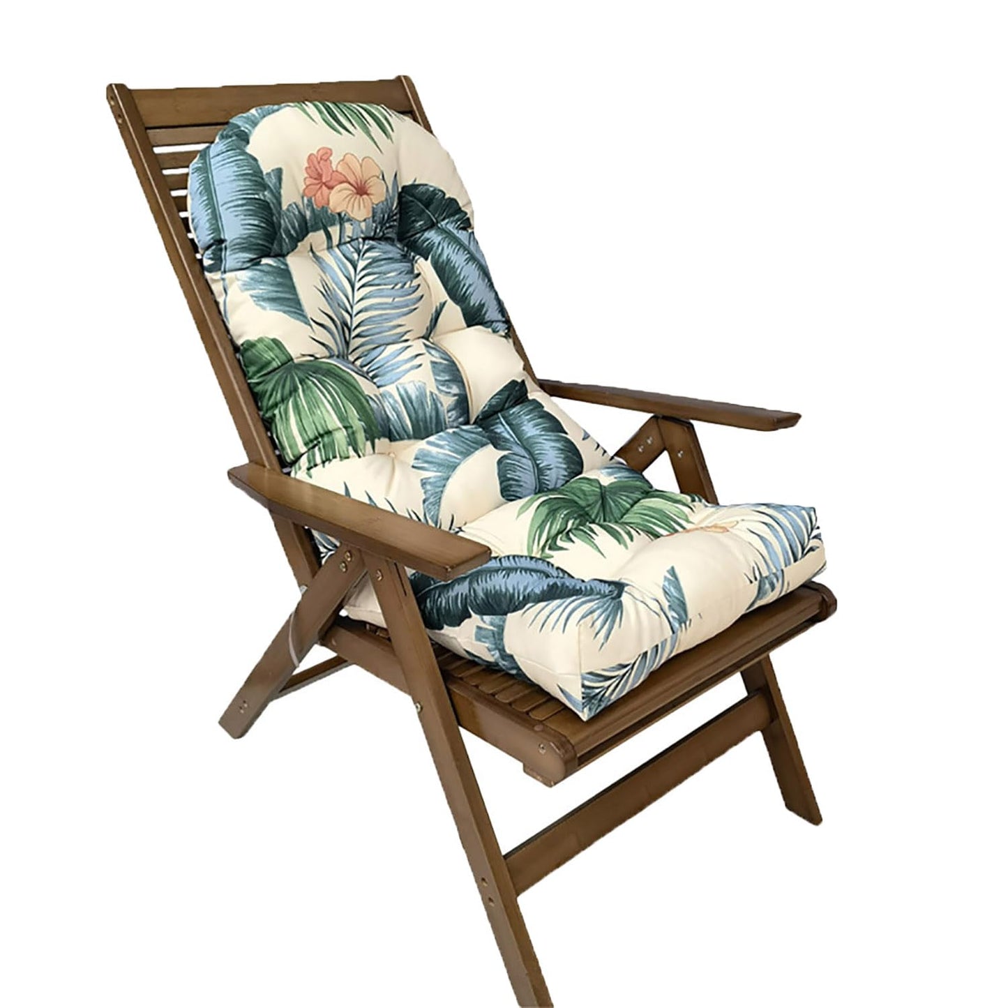 COGINQUS Indoor/Outdoor Rocking Chair Cushion Waterproof 43.3×19.7in-All Weather Patio&High Back Chair Cushions with Ties,Thicken Outdoor Garden Furniture Chair Pads Replacement (Hawaiian)