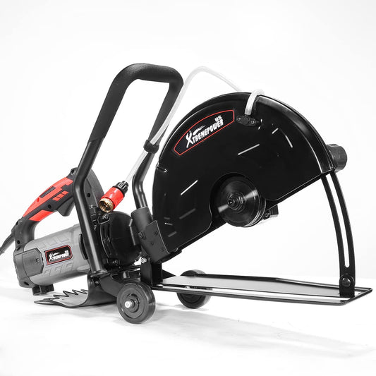 XtremepowerUS 2600W 14" Concrete Saw Electric Cutter Wet/Dry Circular Concrete Cement Cut Off Floor Saw Water Feed Dust Port, Black/Red. Cutting Saw ONLY